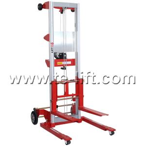 Aluminium Hand Winch Lifting Stacker with Straddle Legs